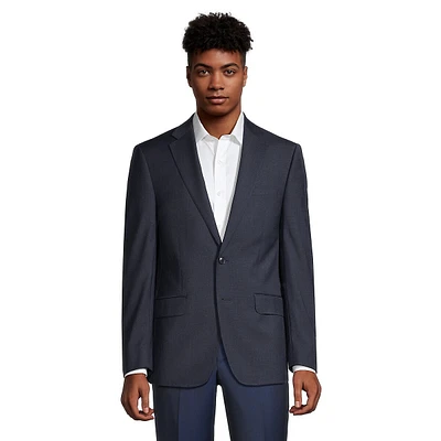 Slim-Fit Plaid Wool-Blend Suit Jacket