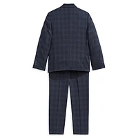 Boy's Fitted Plaid Suit