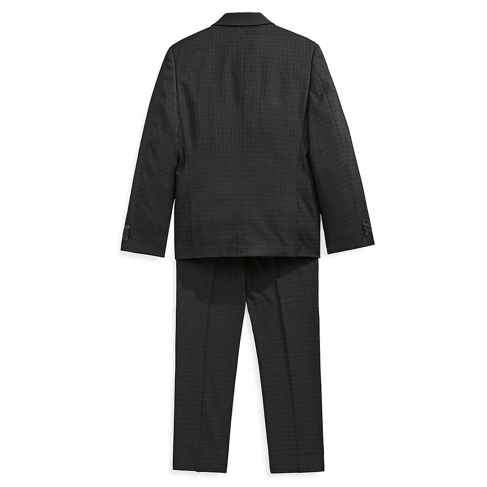 Boy's Slim-Fit Check Suit