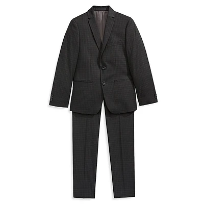 Boy's Slim-Fit Check Suit