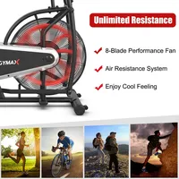 Unlimited Resistance Airdyne Bike Fan Exercise Bike With Clear Lcd Display