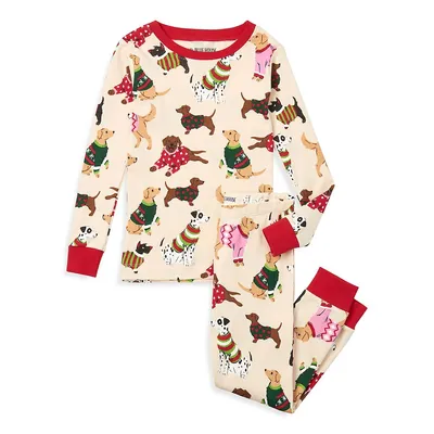 Little Girl's 2-Piece Woof X-Mas Pyjama Set