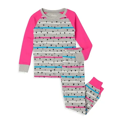 Girl's 2-Piece Striped Pyjama Set