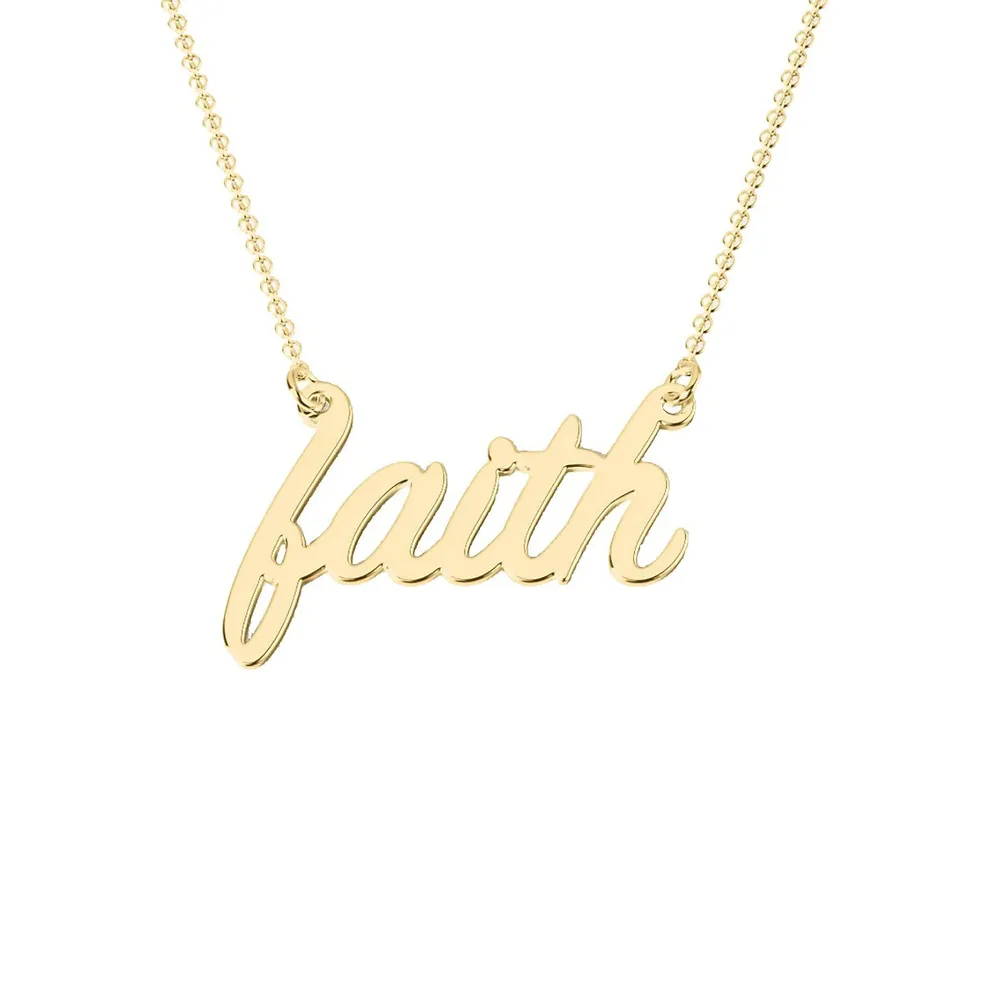 Collier à pendentif Have Faith en or jaune 10 ct