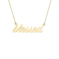 10K Yellow Gold Feeling Blessed Pendant Necklace