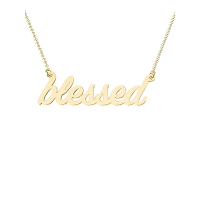 14K Yellow Gold Feeling Blessed Necklace