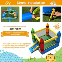 Inflatable Bounce House Kids Jumping Castle W/ Slide&ocean Balls Blower Excluded