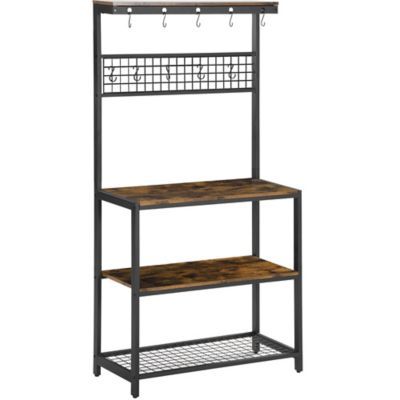 4-tier Kitchen Storage Shelves With Microwave Stand