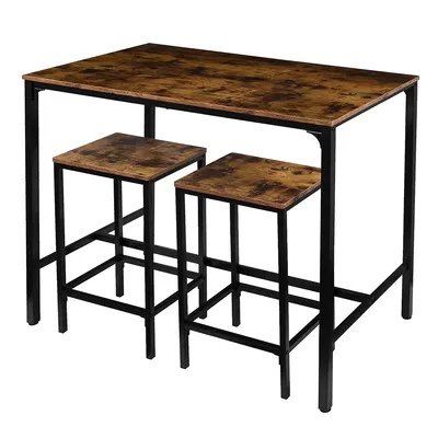 Kitchen Dinning Table Set, Bar Table and Chair Set, Breakfast Table Coffee Table with 2 Bar Stools