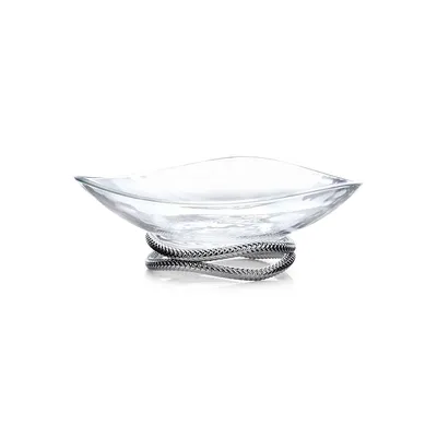 Chrome Braid Glass Bowl