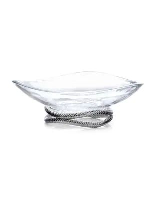 Chrome Braid Glass Bowl