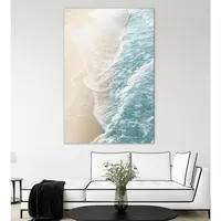 Soft Teal Gold Ocean Dream Waves #1 Wall Art
