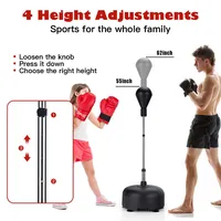 Goplus Freestanding Punching Bag W/stand Boxing Gloves For Adult Kids Adjustable
