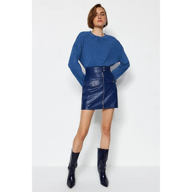 90s Reboot Faux Leather Mini Skirt