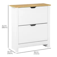Narrow Shoe Storage Cabinet For Entryway With Flip Drawers