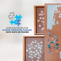 Puzzle Board Rack | 27” X 35” Wooden Jigsaw Puzzle Table W/ 6 Storage & Sorting Drawers | Smooth Plateau Fiberboard Work Surface & Reinforced Hardwood | For Games & Puzzles Up To 1,500 Pieces