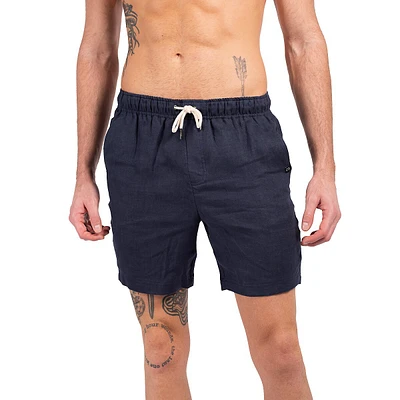Navy Linen Shorts
