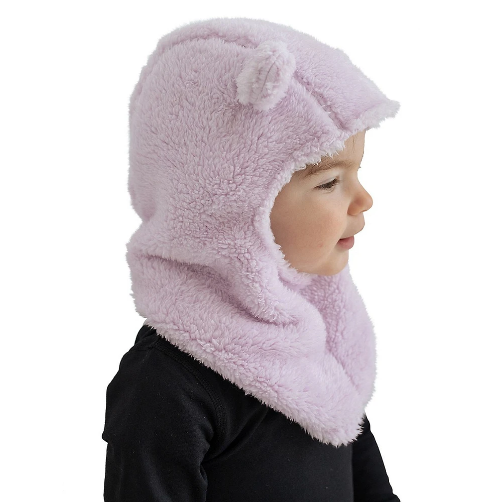 Passe-montagne en peluche pour fillette