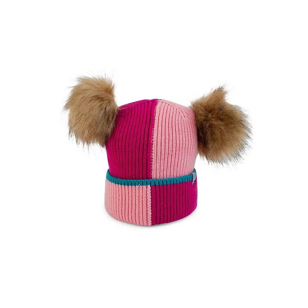 Little Girl's Colourblock Double Pom-Pom Toque