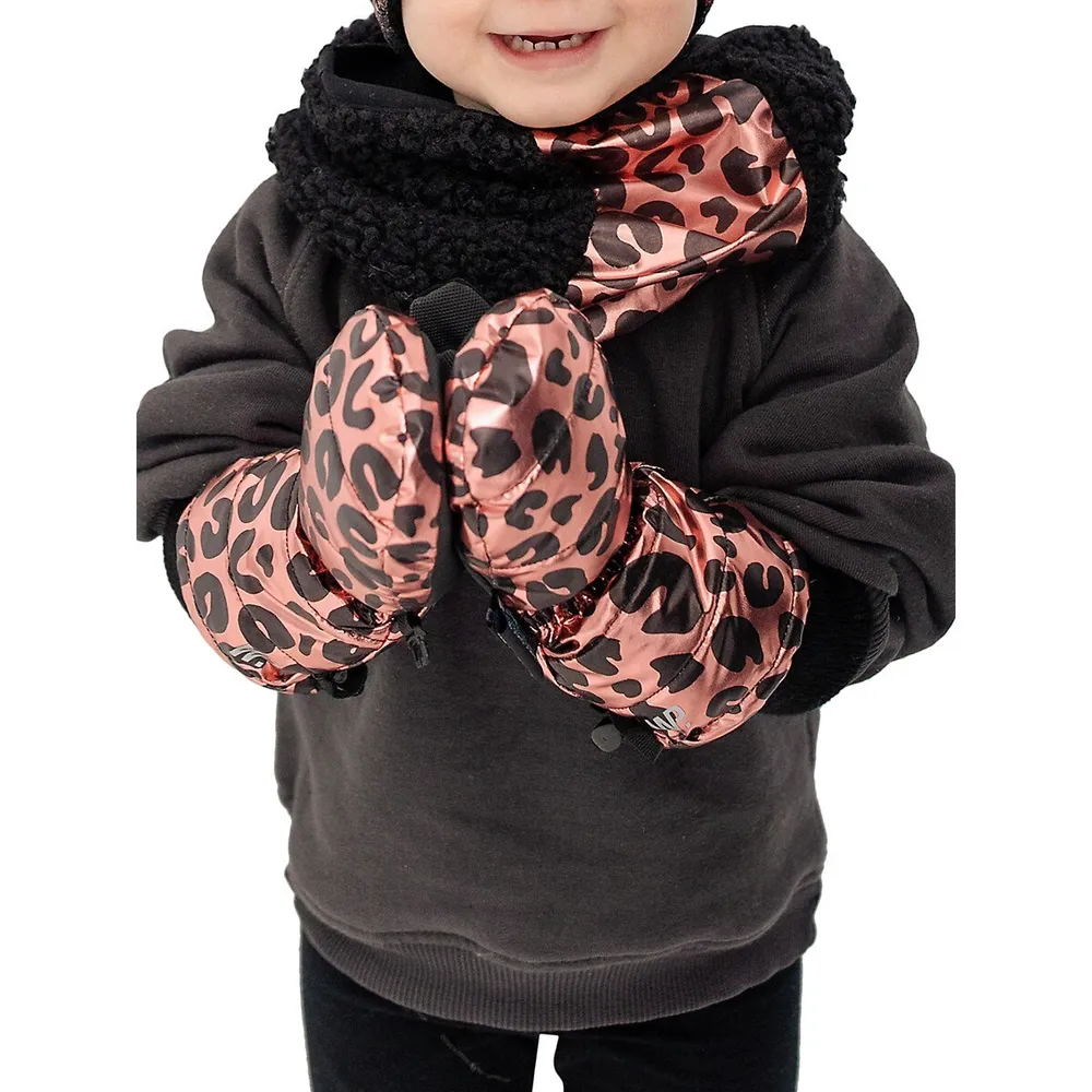 Little Girl's Reflective Ski Mittens