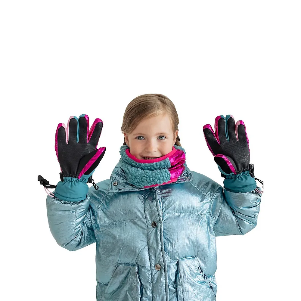 Girl's Colourblock Ski Gloves