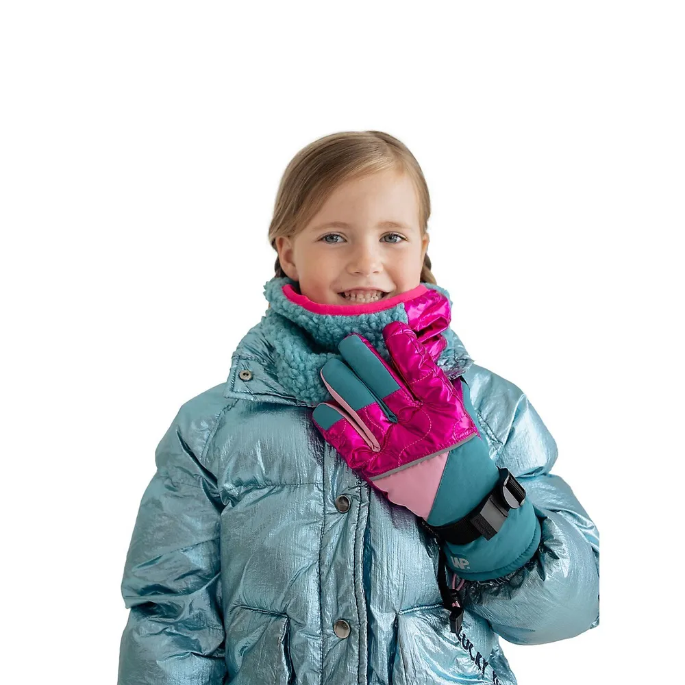 Girl's Colourblock Ski Gloves