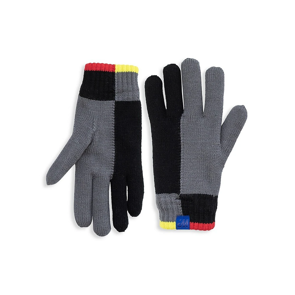 Boy's Colourblock Knit Gloves