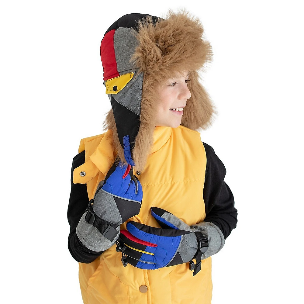 Boy's Faux Fur Reflective Trapper Hat