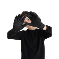 Boy's Touch Reflective Print Commuter Gloves
