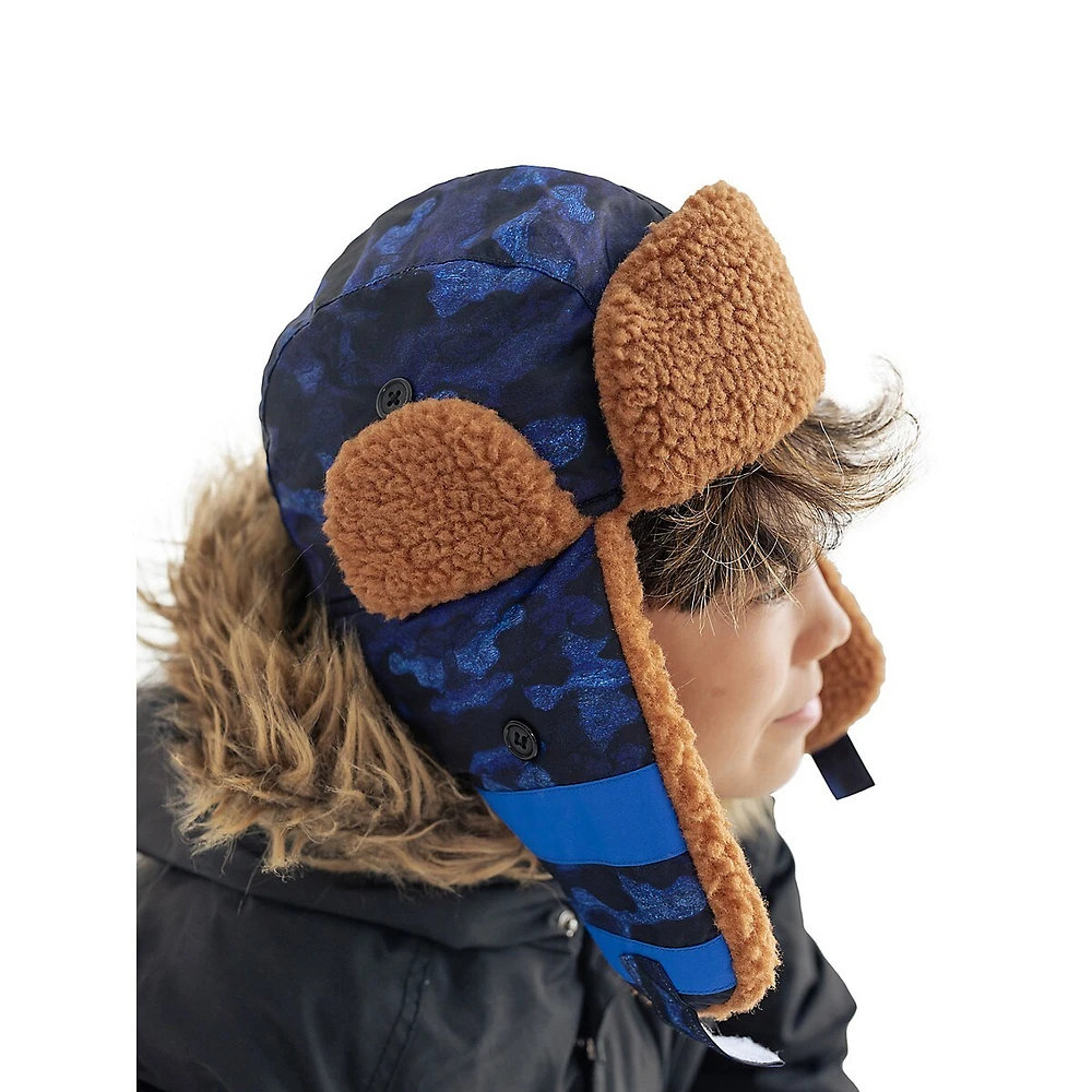 Little Kid's & Royal Bark Camo Teddy Trapper Hat