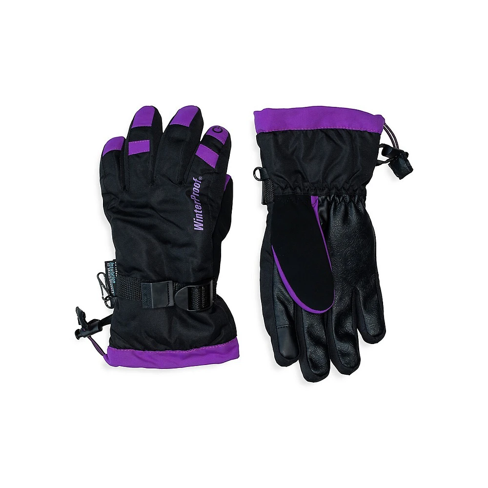 Little Kid's & Contrast Horizon Touch Waterproof Ski Gloves