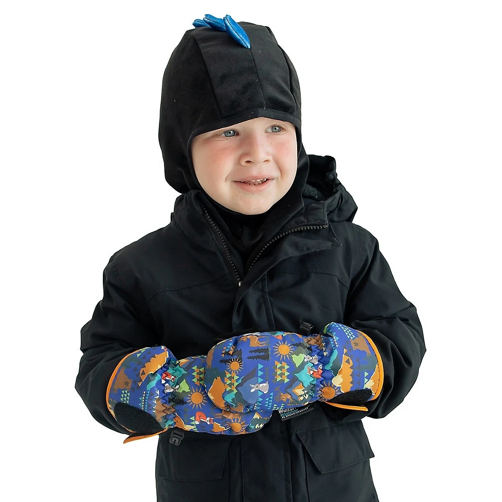 Little Kid's Woodlands Print Royal Mittens