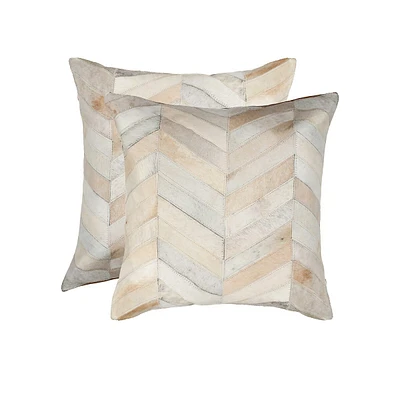 Torino Two-Piece Chevron Cowhide Pillow Set