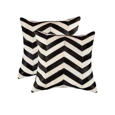 Torino Two-Piece Chevron Cowhide Pillow Set