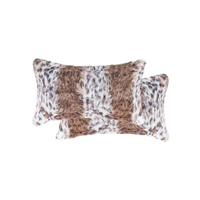 2-Piece Faux Fur Throw Pillow Set