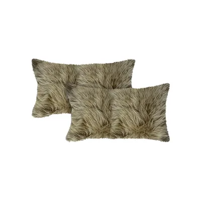 Natural New Zealand Sheepskin 2-Piece Pillow Set
