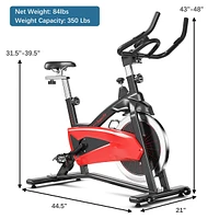 Superfit Magnetic Exercise Bike Fitness Cycling Bike W/35lbs Flywheel Home Gym