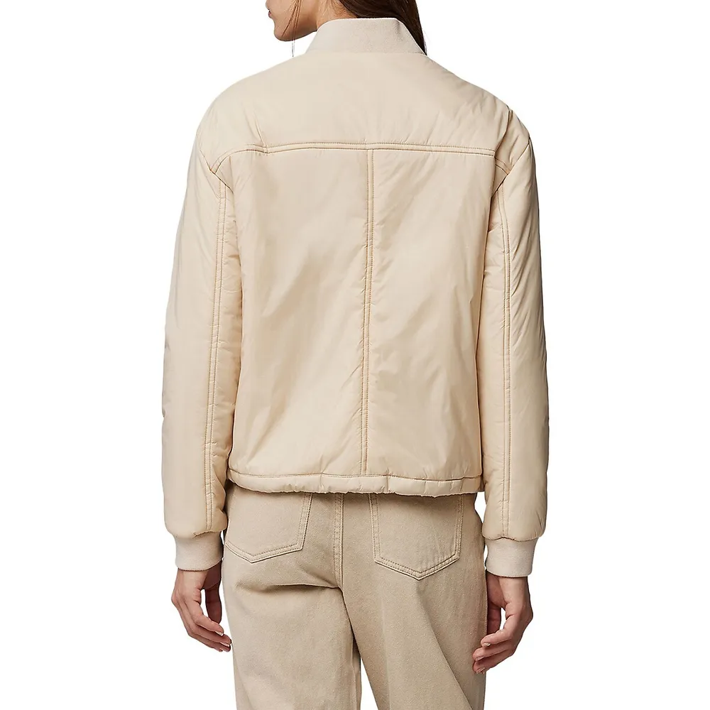 Briane Faux Shearling Hybrid Bomber Jacket