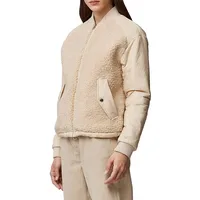 Briane Faux Shearling Hybrid Bomber Jacket