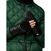 Betrice Faux Fur Leather Zip Mittens