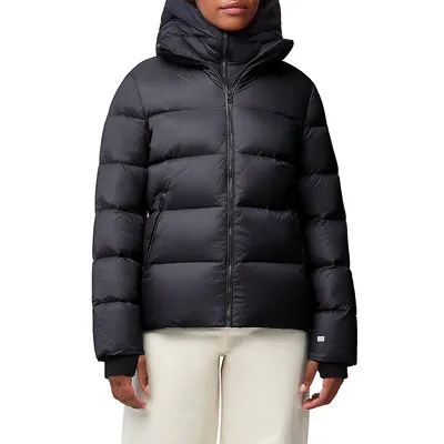Cassia Chevron-Quilted Down Coat