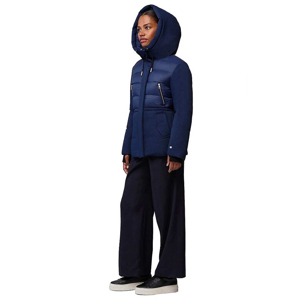 Jaclin Channel-Quilted Down Coat