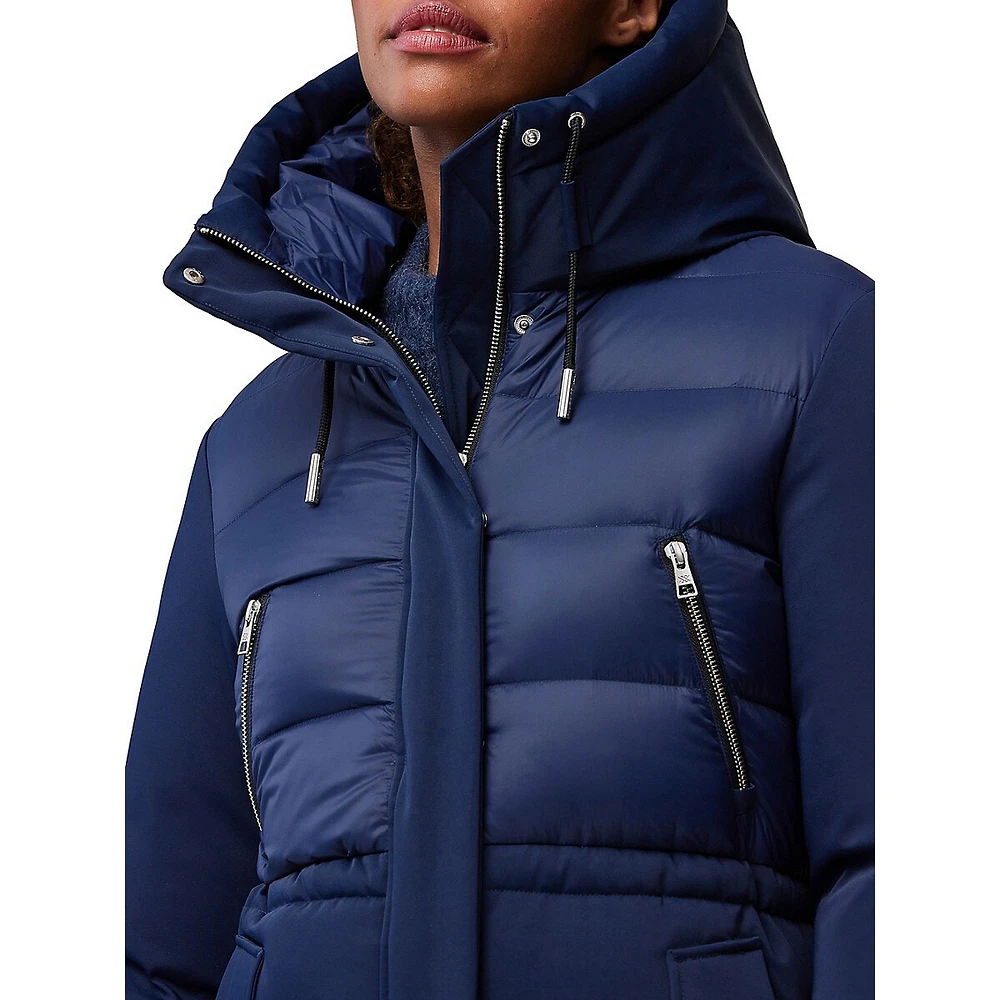 Jaclin Channel-Quilted Down Coat