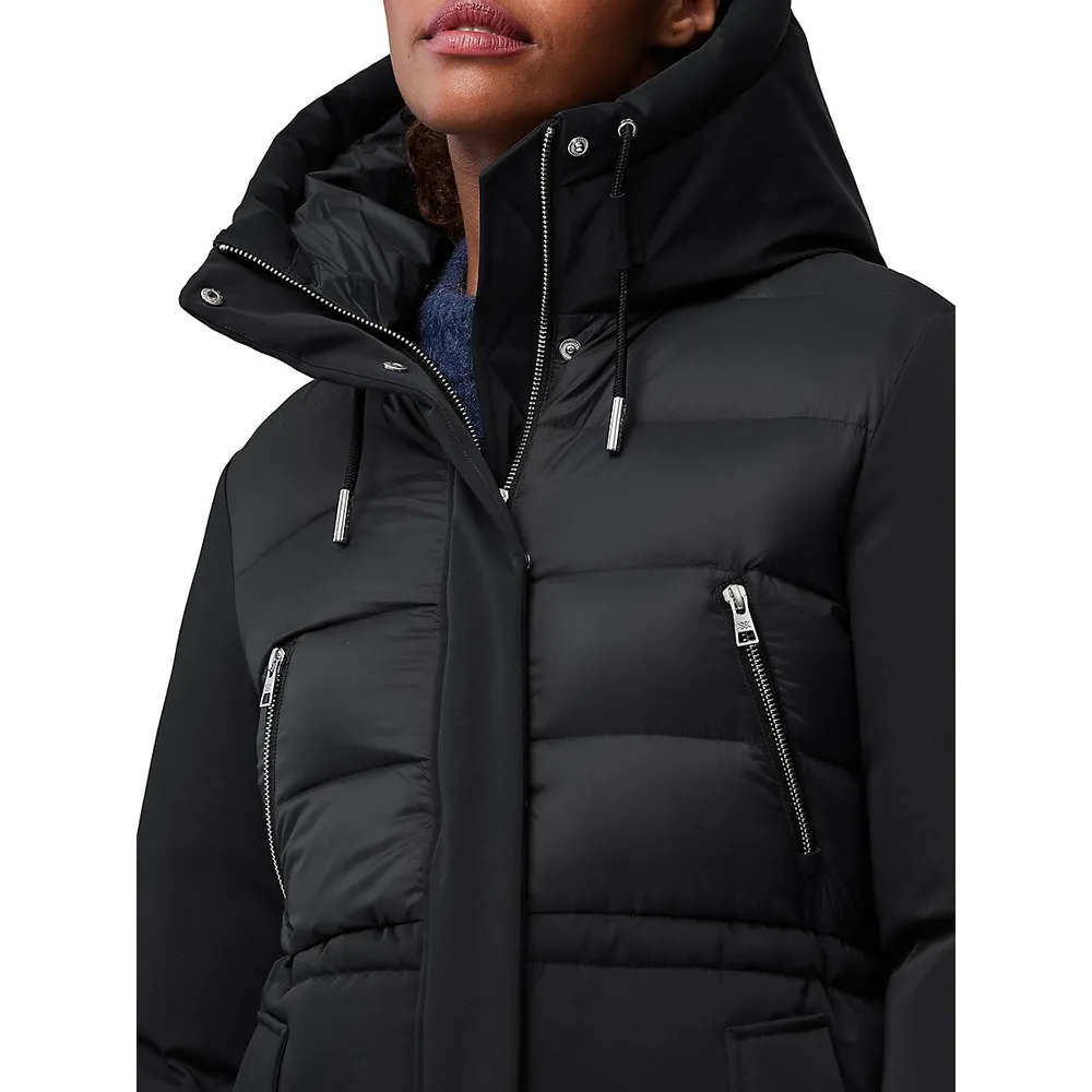 Jaclin Channel-Quilted Down Coat