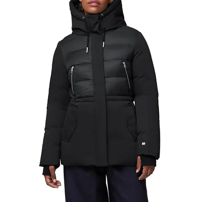 Jaclin Channel-Quilted Down Coat