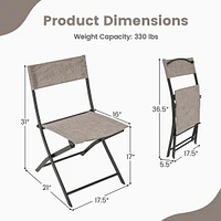 Patio Folding Chairs Set Of 4 Portable Lightweight Camping Chair Breathable Seat