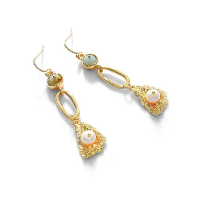 Gold-toned Pearl Drop Earrings