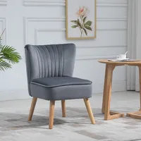 Modern Upholstered Armless Slipper Chair For Living Room