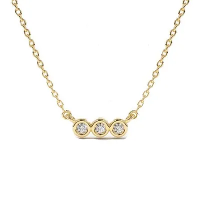 Three Bezel Set Diamond Necklace