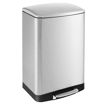 Stainless Steel Trash Can, 13.2 Gal Garbage Can With Lid, Detachable Inner Pail